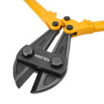 Close-up of Tolsen 24 inch bolt cutter jaws, showing hardened steel cutting edges and Tolsen logo