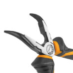 Close-up of Tolsen 6-inch bent nose pliers jaws