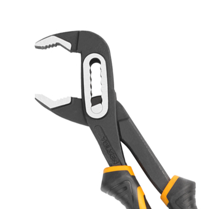 Tolsen 10-inch water pump pliers, close-up of jaws