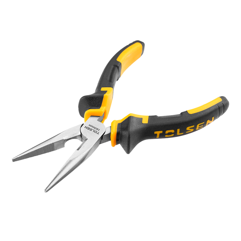 Tolsen 160mm bent nose pliers, open jaws