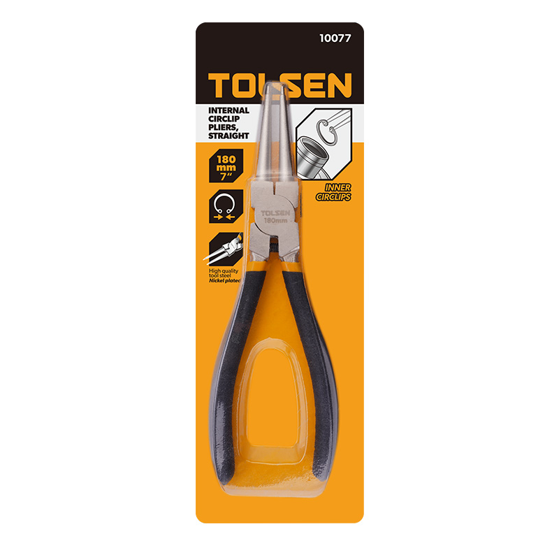 Tolsen 7 inch internal straight circlip pliers in retail packaging