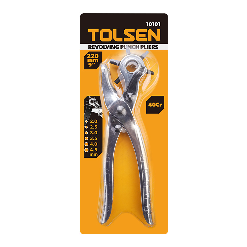 Tolsen 9 inch revolving punch pliers in retail blister pack