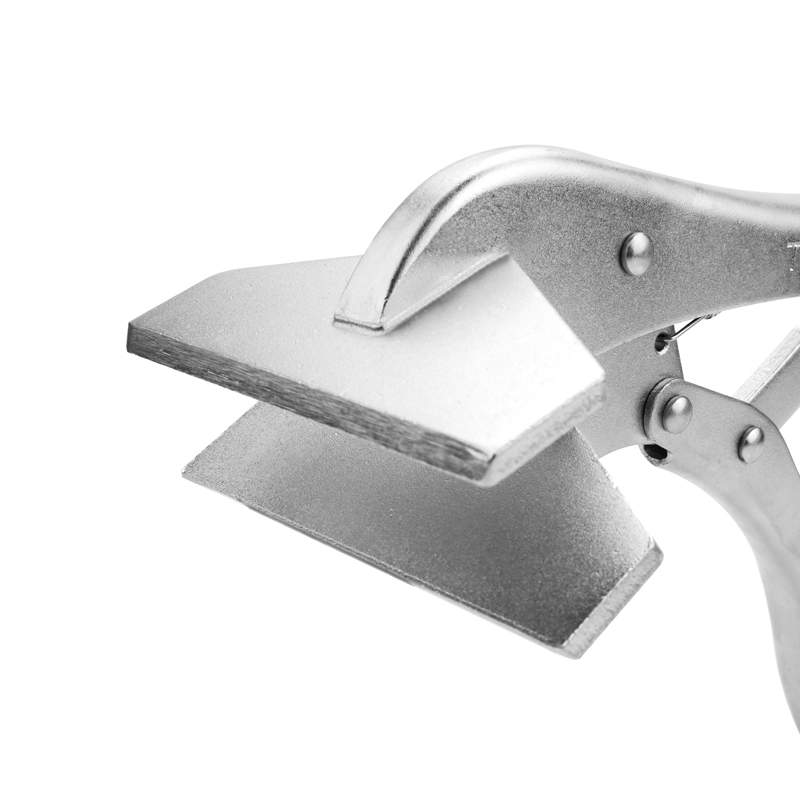 Detailed view of Tolsen 10 inch sheet metal clamp jaws