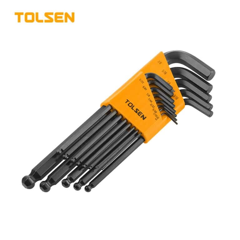 13PCS BALL POINT LONG ARM HEX KEY SET INCH TOLSEN TOOLS