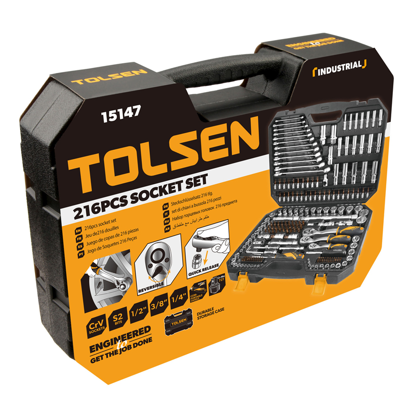 TOLSEN 216pcs tool set in retail packaging