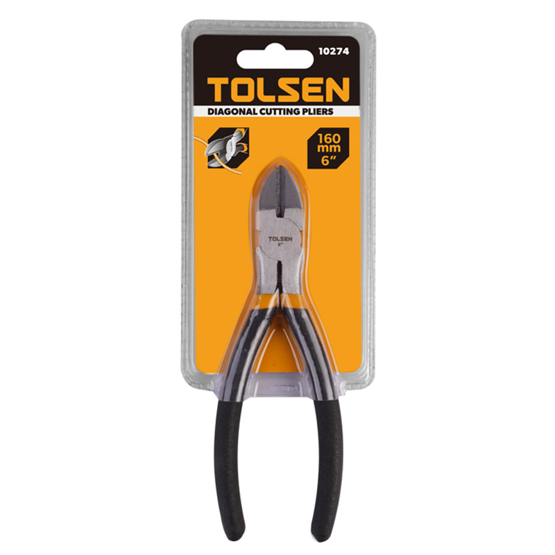 Tolsen 6 inch diagonal cutting pliers in retail packaging